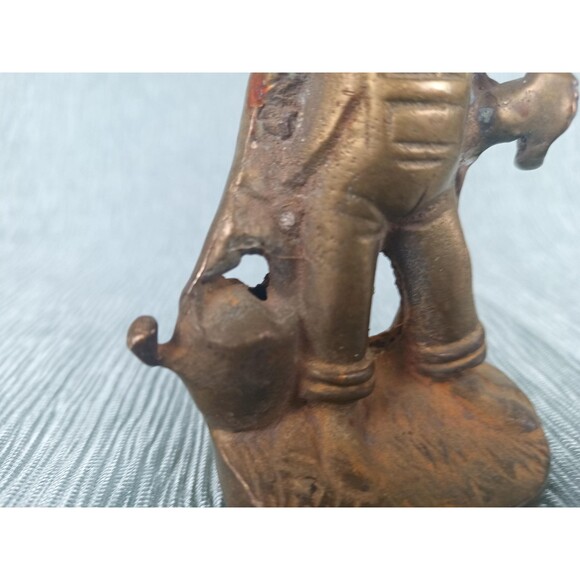 Vintage Brass Plated Boy With Umbrella And Watering Can Figurine - Picture 7 of 10